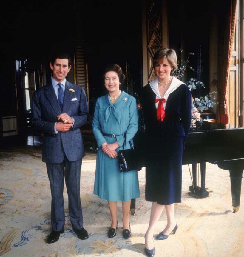 Королева Єлизавета II з принцом Чарльзом та принцесою Діаною