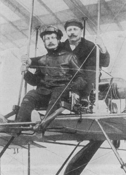 Мацієвич на літаку "Farman F.IV" з відомим борцем і авіатором Іваном Заїкіни