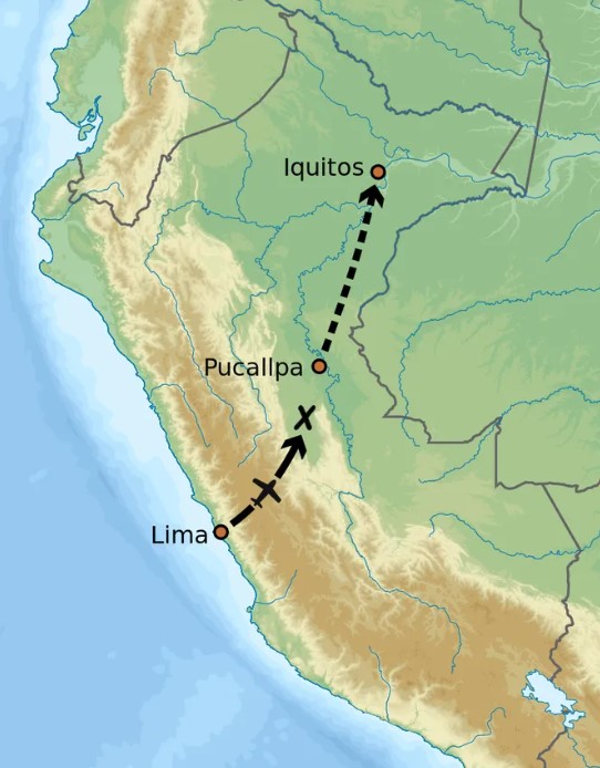 Приблизний маршрут рейсу 508 LANSA