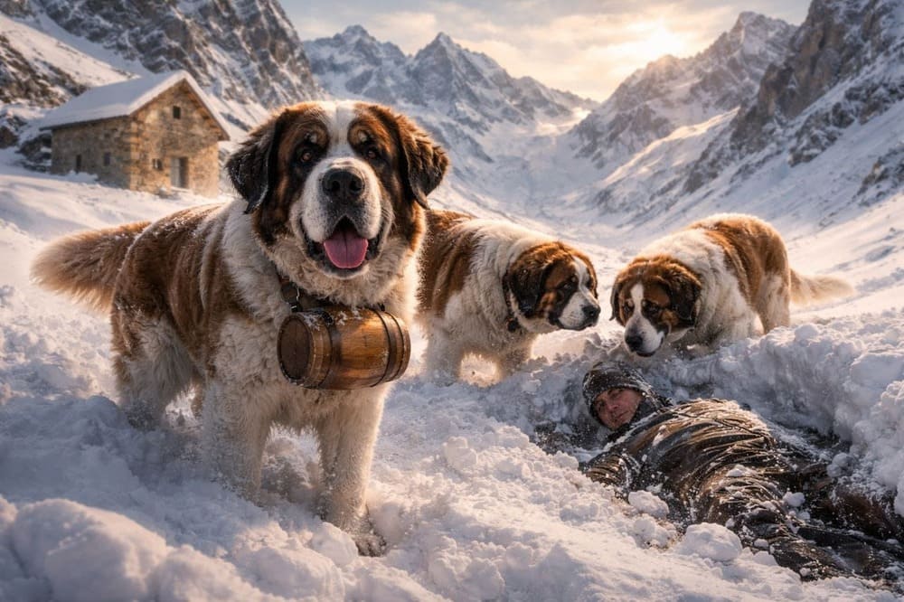 Сенбернари в Альпах